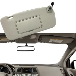 Car Interior Sun Visor With Mirror and Light Grey Beige Sun Shade for Nissan Murano 2009 2010 2011 2012 2013 2014 LHD