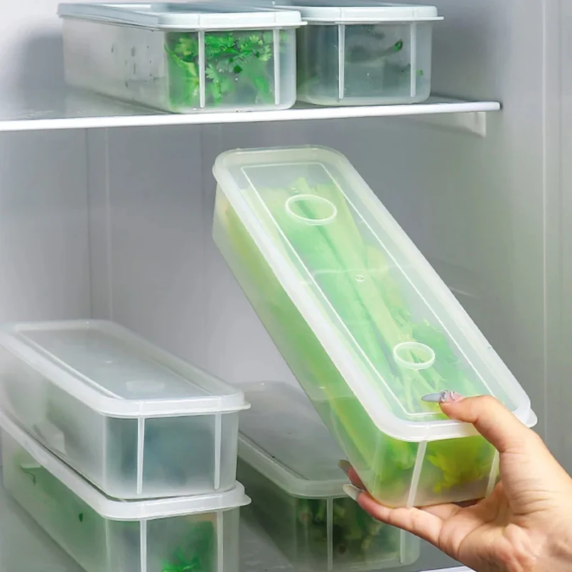 

Fresh Box Refrigerator Storage Boxes Scallions Food Container, fresh-keeping Food Boxes,Transparent Sealed Storage Box