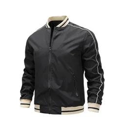 Spring and autumn retro colorblocking minimalist baseball jacket, men's trendy brand suitable for street casual versatile jacket