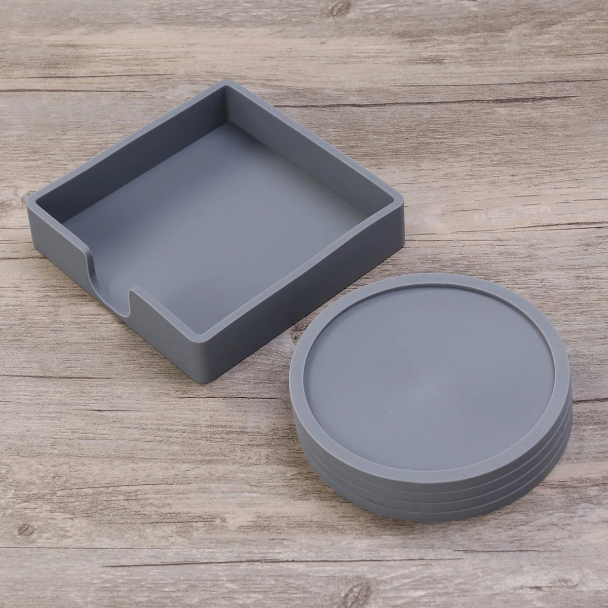 Tapete de silicona para tazas, posavasos antideslizante de calidad alimentaria, almohadilla de mesa redonda gruesa para café, té, resistente al calor, impermeable, Color sólido, 5 uds.