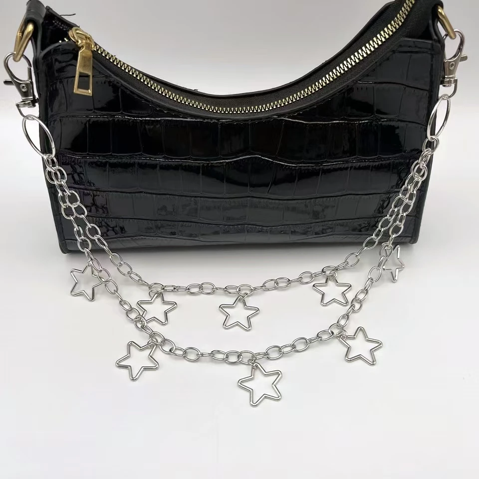 Punk Metal Crescent Geometric Bag Chain Hip Hop Hipster Cool Hundred Pair Pants Chain For Men and Women Rock and roll Accessorie, image 4