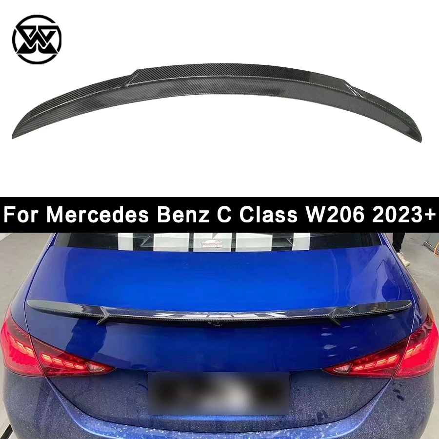 Car Rear Trunk Lid Boot Lip Spoiler For Mercedes Benz C Class W206 2023+ Carbon Fiber Spoiler Tail Wing Body Kit