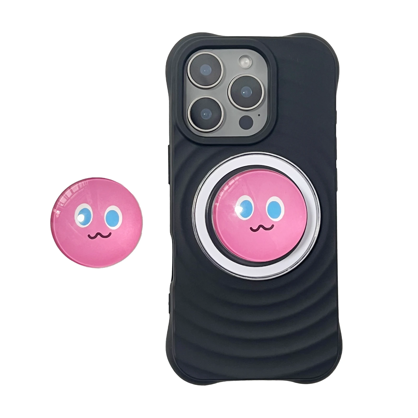 

Милый 3D розовый смайлик держатель для мобильного телефона для универсального чехла для телефона магнитный кронштейн для IPhone Samsung Griptok Grip Tok