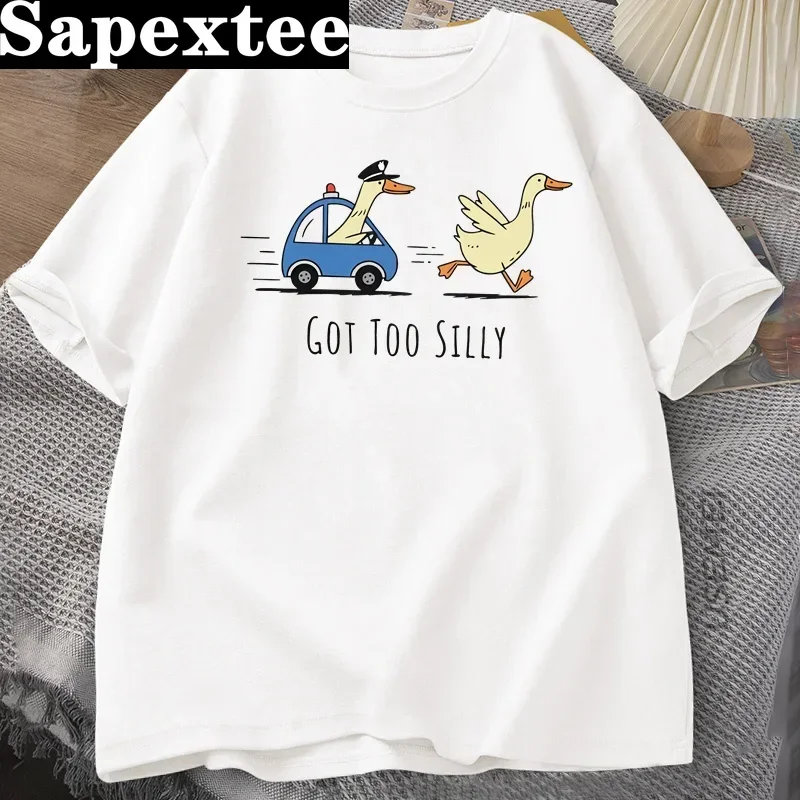 

Футболка Got Too Silly Silly Goose on The Свободная забавная футболка для женщин и мужчин Хлопковая летняя футболка с коротким рукавом Мужская одежда