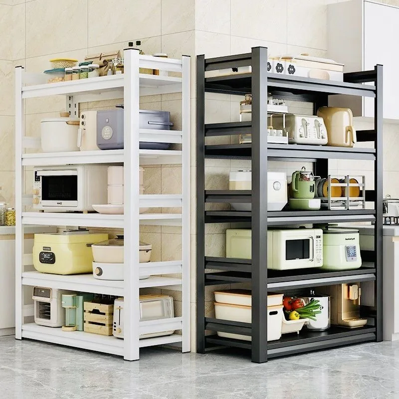 Adjustable Height Multi-Size Kitchen Storage Rack Microwave Oven Dishware Organizer Cabinet Sideboard Multi-Functional Utility