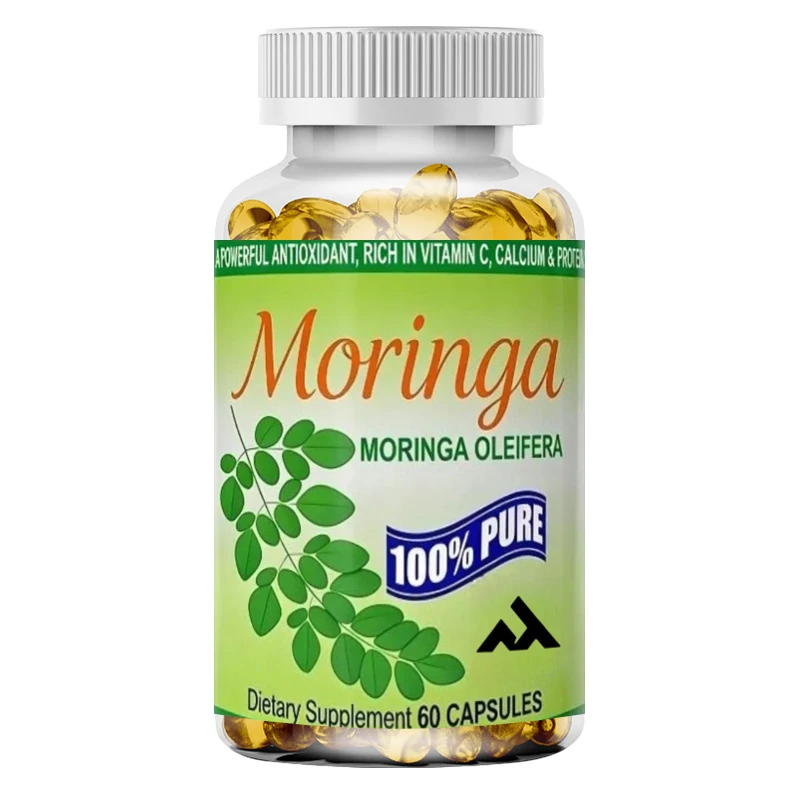 Natural Moringa Dietary Supplement. Immune Energy Antioxidant Digestion Support 60 Capsules.