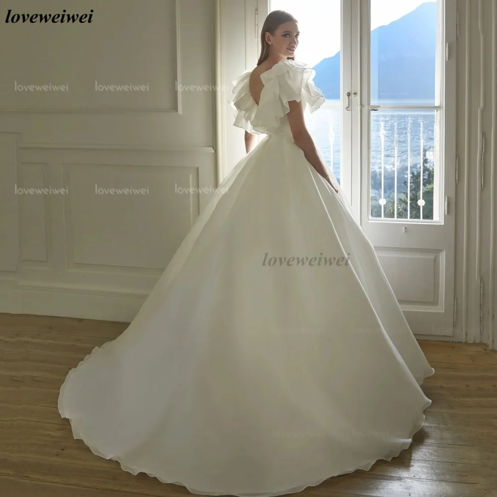 Customized Wedding Dress Elegant V Neck Tank Bride Dresses Simple A Line Bridal Ball Gowns Vestidos De Novia