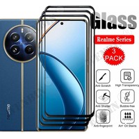 3 Pcs Tempered Glass For Realme 12 11 10 9 Pro Plus C67 C55 C53 C51 C31 GT Neo 3T 2 Pro Curved Full Cover Screen Protector