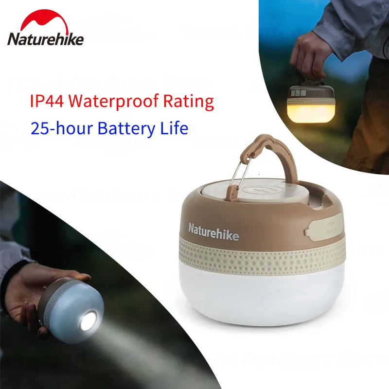 

Naturehike Camping Light Typle-C Rechargeable 25 Hours IP44 Waterproof Emergency Flashlight Outdoor Tent Lamp Camping Lantern
