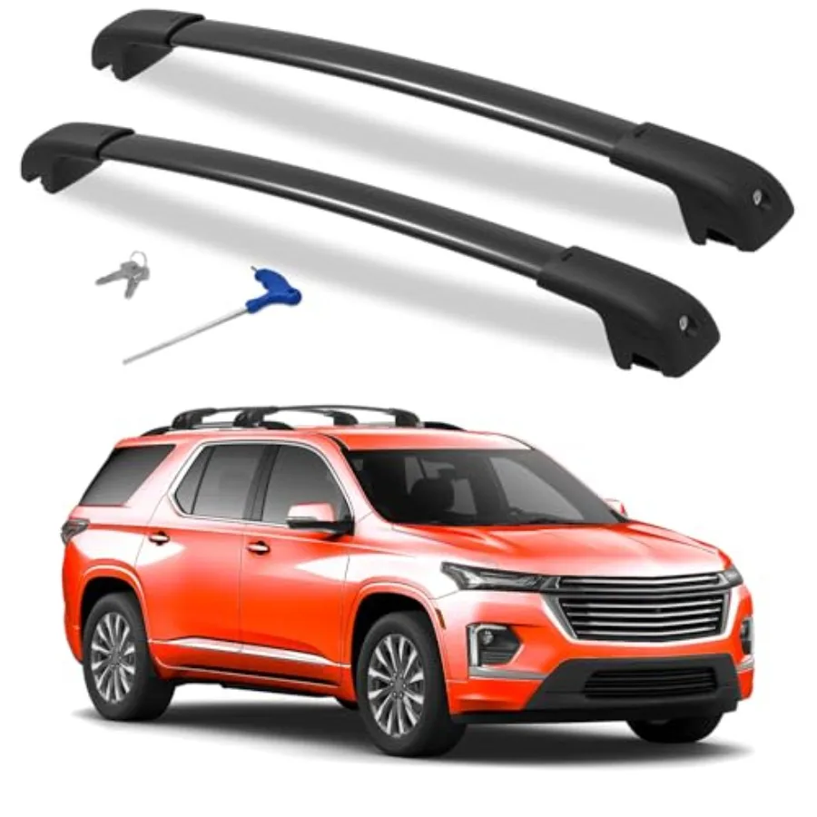 

330lbs Lockable Roof Rack Cross Bars for Chevrolet Chevy Traverse 2022-2026 Aluminum Roof Rails Crossbar Compatible with Roofto