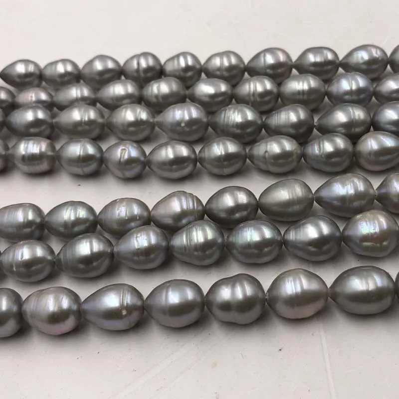 ELEISPL For 7Strands Loose Strings Rice Freshwater Cultured Pearls 10MM #22010315