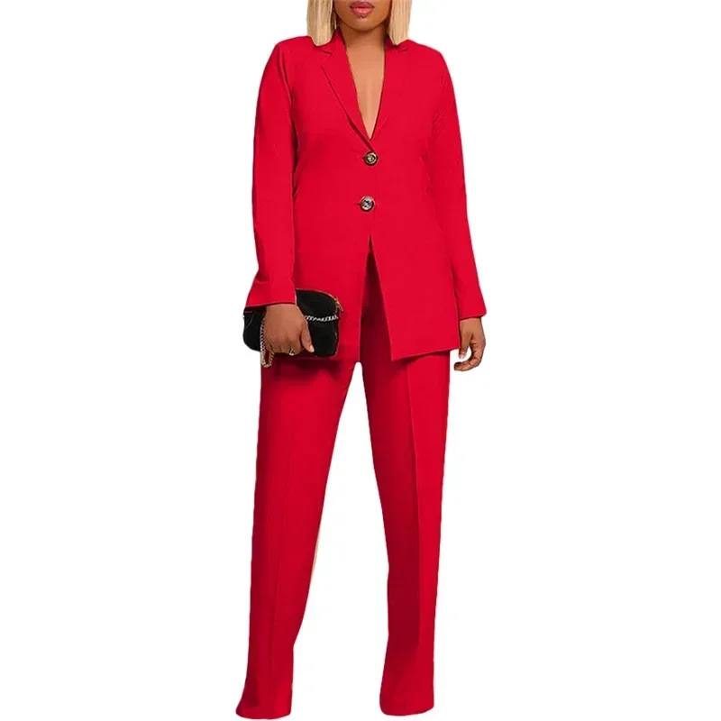 Abbigliamento da lavoro da lavoro Pantalone da donna Set da due pezzi Office Lady Blazer monopetto Cappotto e pantaloni Set coordinati Uniforme da completo