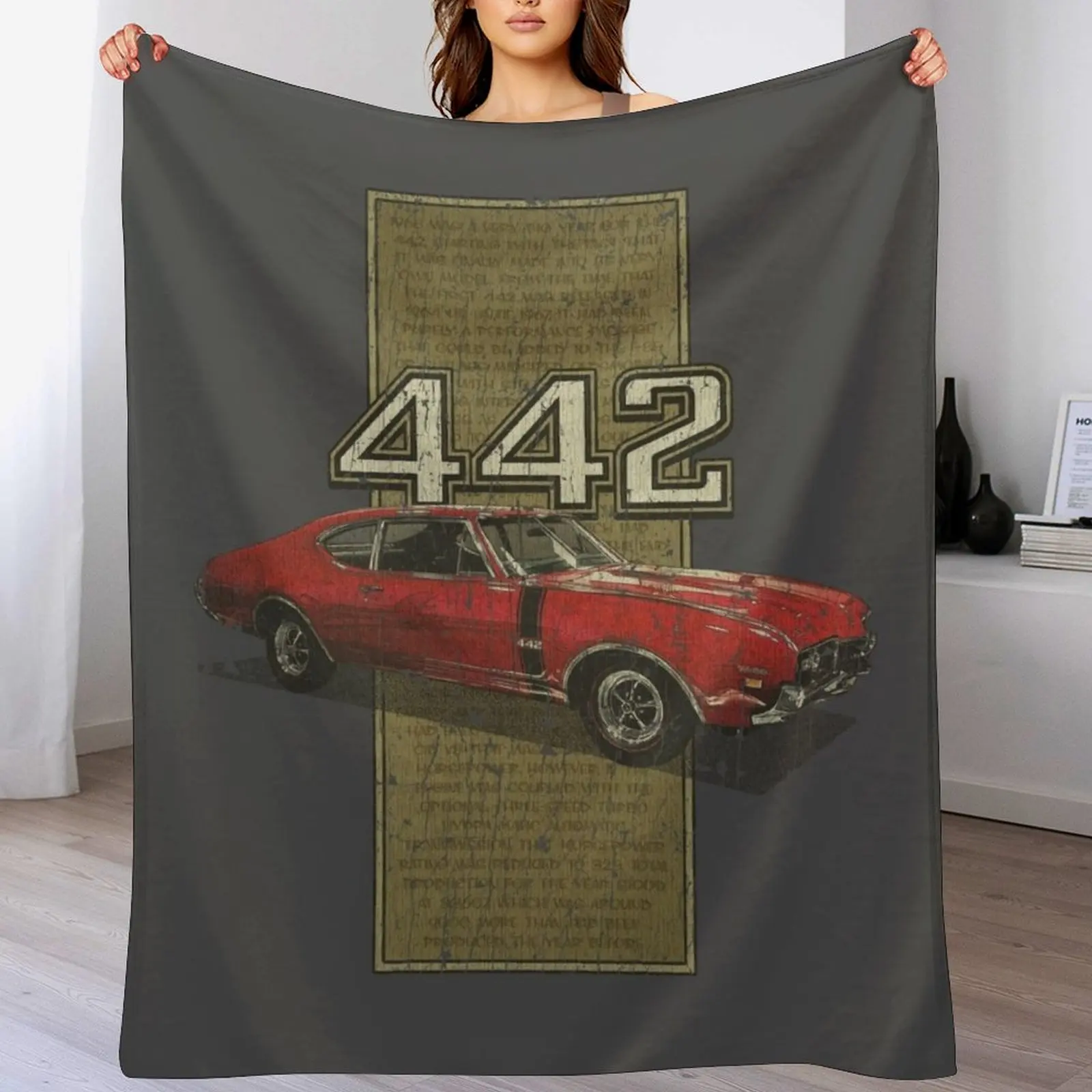 

Oldsmobile 442 1968 Throw Blanket Furrys Beautifuls valentine gift ideas Sofa Quilt Blankets