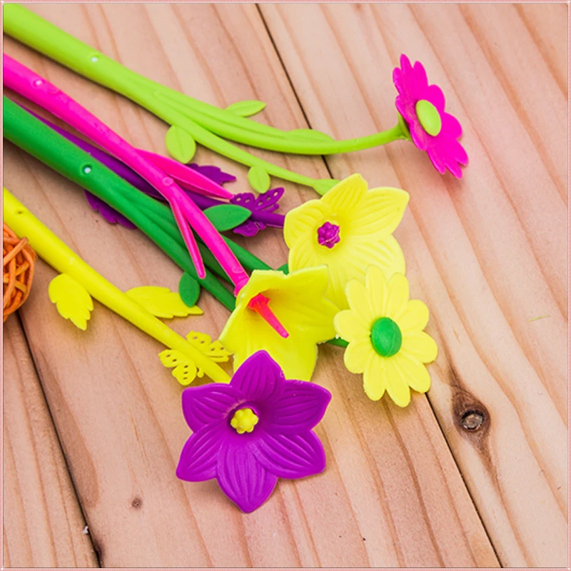 Creative Stationery with Flower Pen Plant Flower Herb Gel Pen Cute Soft Little Grass Flower Shape Student