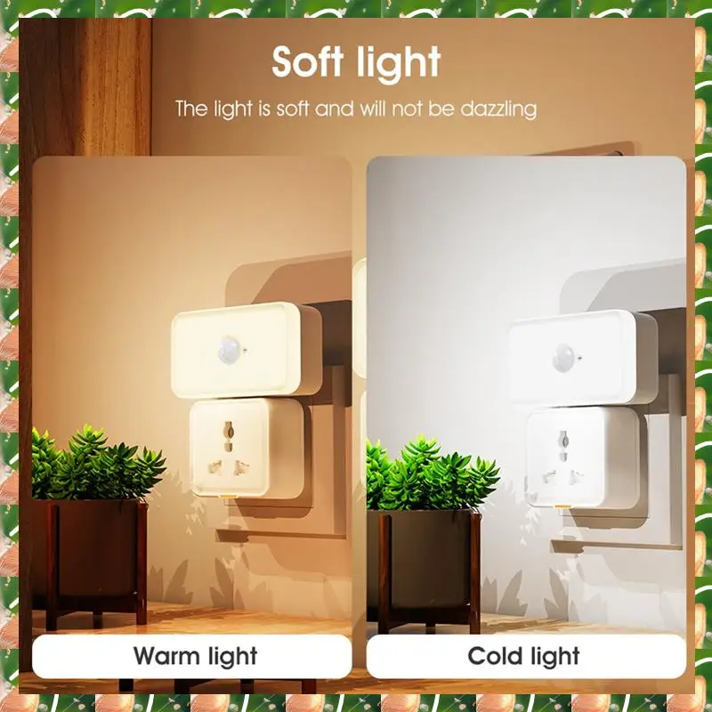 

JAJA PIR Night Light Intelligent Human Body Sensor Lamp Home Aisle Cabinet Bedroom Typec Plug-In LED Bedside Night Light