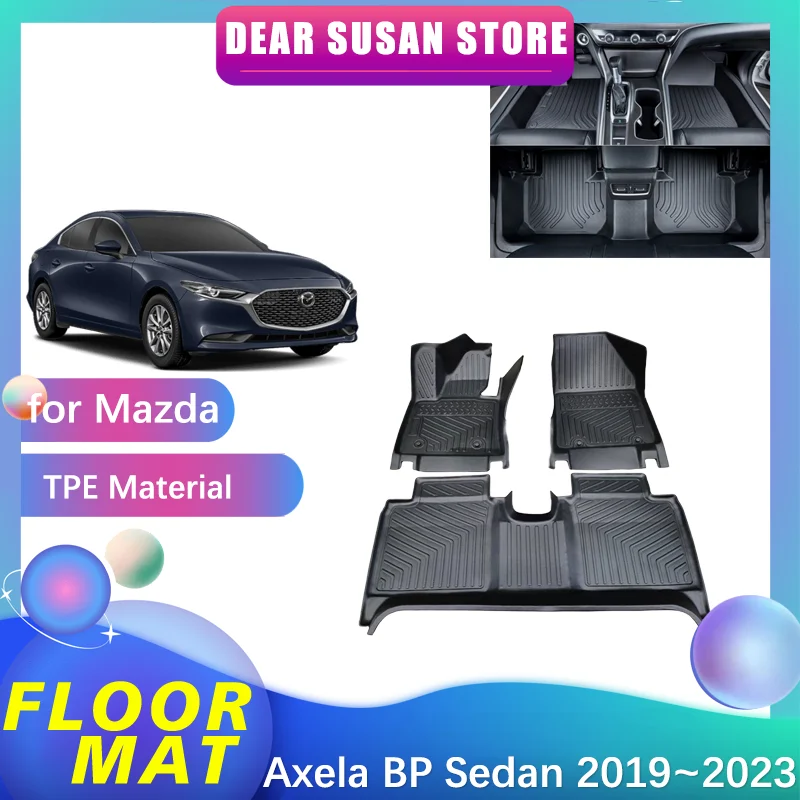 

Car Floor Mat for Mazda 3 Mazda3 Axela BP Sedan 2019~2023 2020 2021 Foot Parts TPE Liner Carpet Pad Custom Cover Rug Accessories