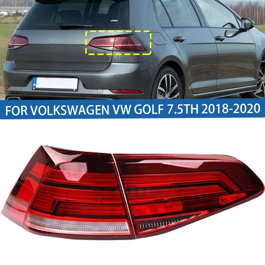

Для Volkswagen VW Golf 7.5 2018 2019 2020 автомобильный задний фонарь заднего бампера стоп-сигнал указатель поворота предупреждение
