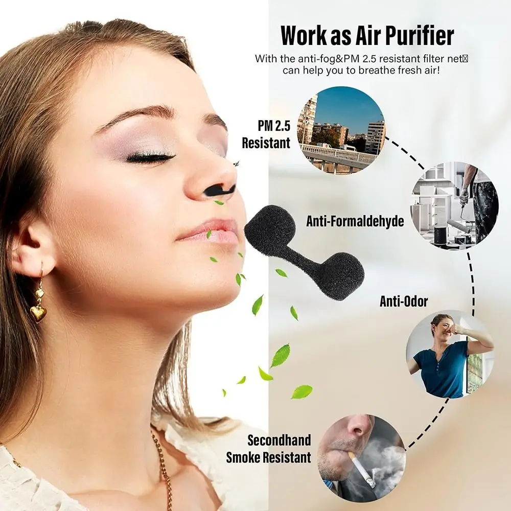 10pcs Disposable Nose Filters, Sponge Nose Plug Black Sponge Nose Filters Softness Nose Dust Filters Dust Protection