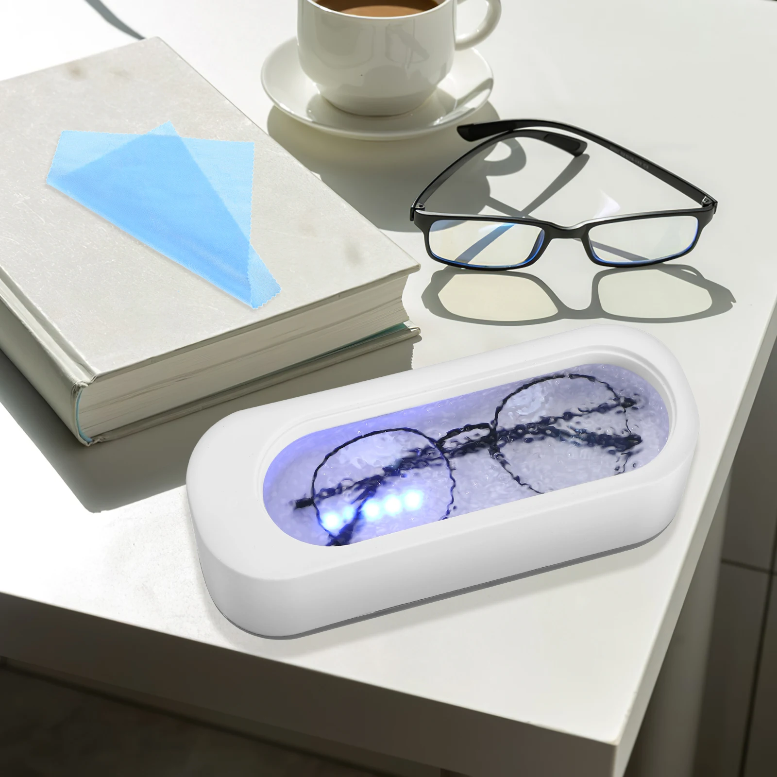 

1pcs Rechargeable Jewelry Cleaning Machine Sonic Cleaner Deep Clean Portable Glasses Lenses Watches Coins Makeup Brush Cleaner