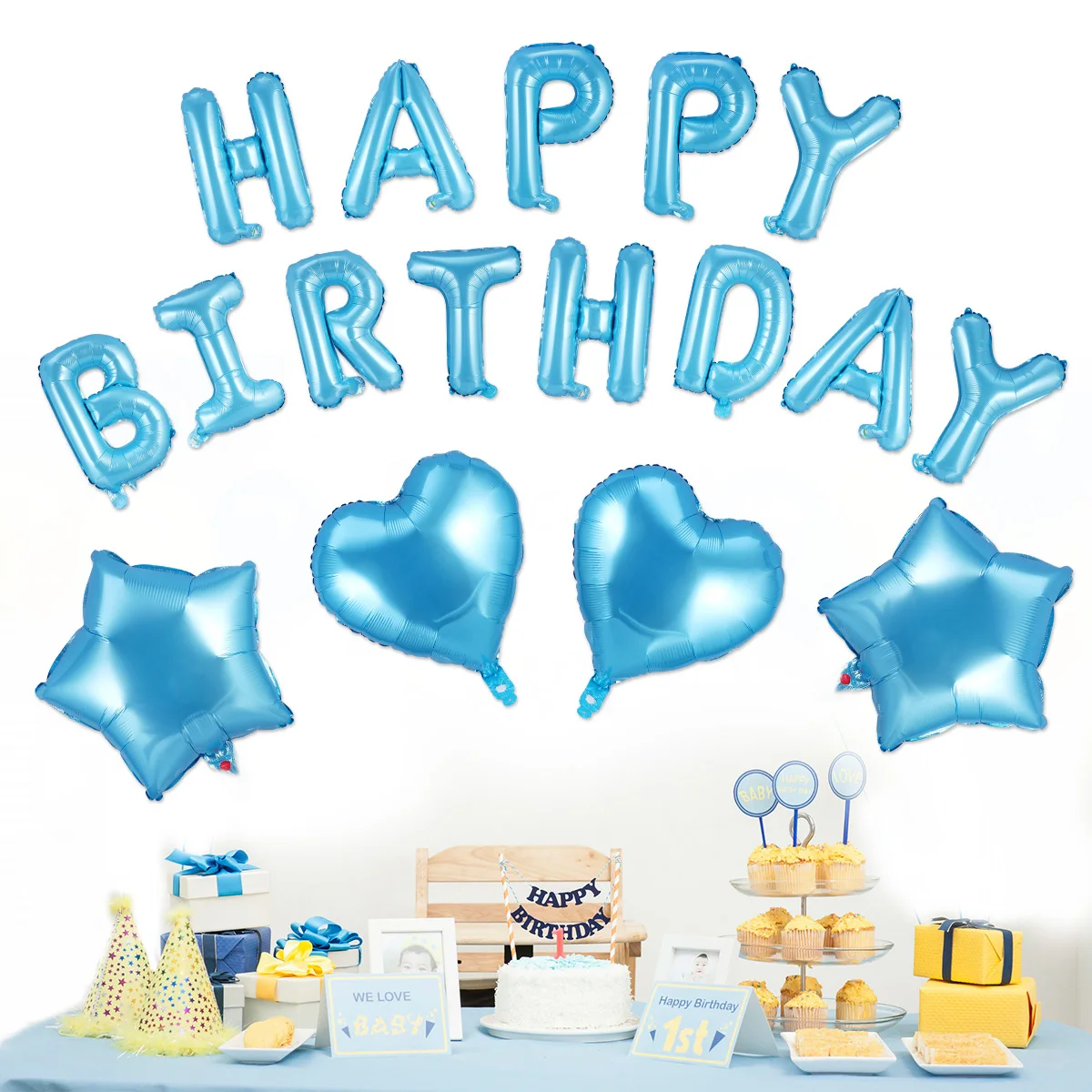 

1 Set Decorations Party Supplies Kids Balloons Set Birthday Decoration Photo Shoot Indoor Outdoor Large Balloon Kit For Family