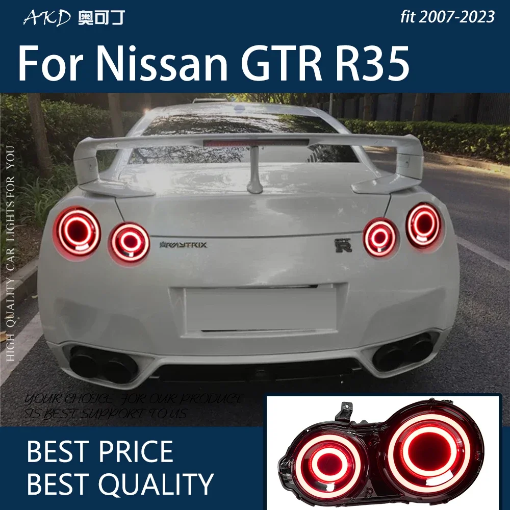 Car Lights for GTR GT-R R35 Valenti Skyline LED Auto Taillight Assembly Upgrade Circle Dynamic Start Animation Tool Accessories