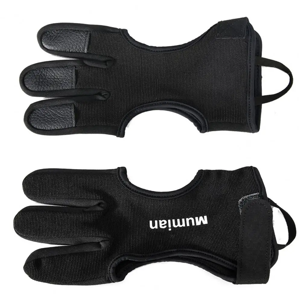 1Pc Archery Finger Gloves Mumian Archery Gloves Breathable Sweat Adsorbed Handmade Shooting Hunting Three Finger Gloves Guard