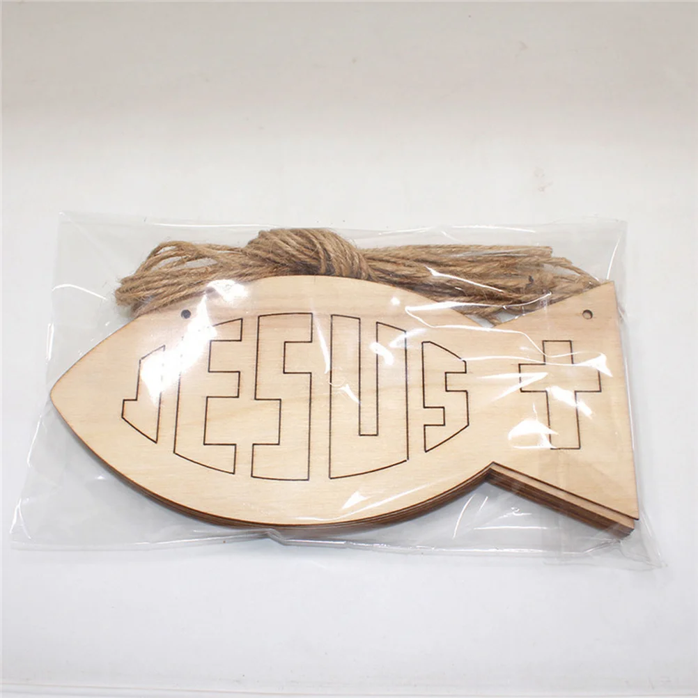 10 قطع من قطع الأسماك الخشبية المعلقة المجوفة DIY ديكور خشبي متين قطع الأسماك الإبداعية لجدار غرفة النوم وغرفة المعيشة المنزلية