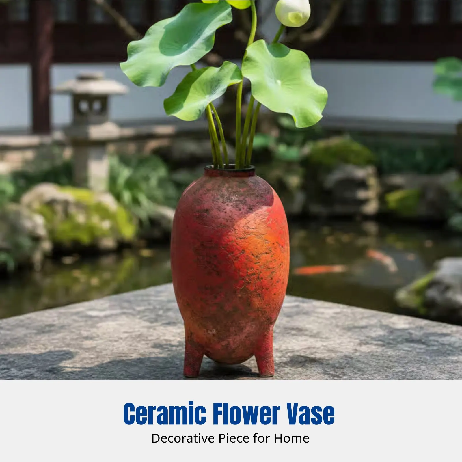 

Современный керамический цветочный горшок в китайском стиле, гранатово-красная ваза, декор для гостиной и дома, ручная работа из грубой глины