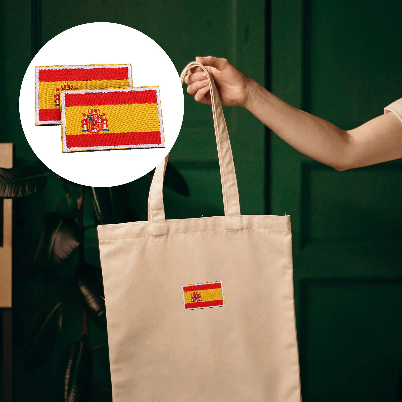 

2pcs National Flag Badge Embroidered Polyester Patch Dense Durable Washable Diy Adhesive Applique For Jackets Hats