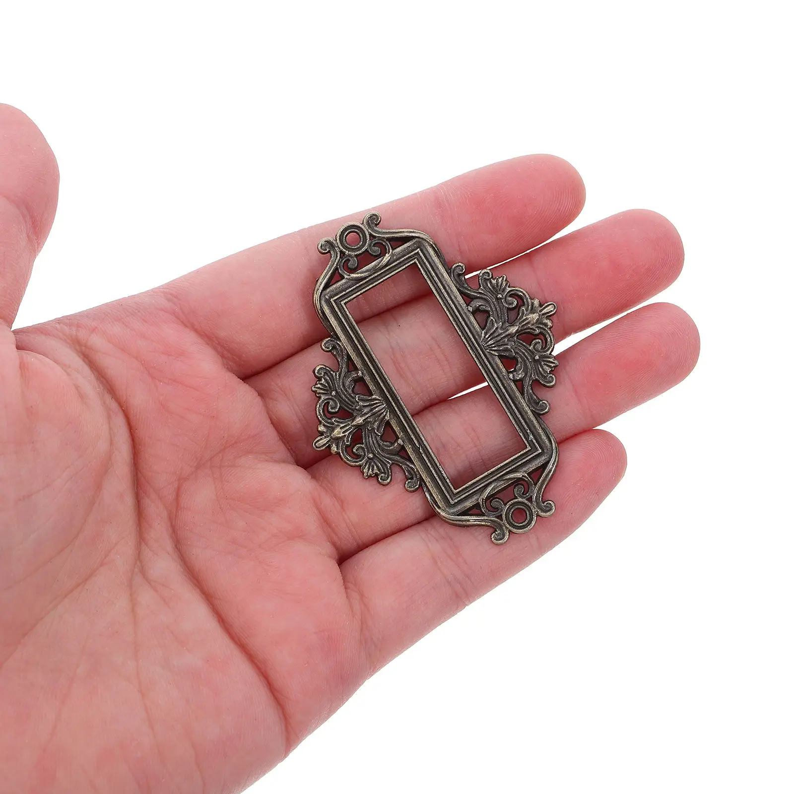 

24Pcs Vintage Label Frame Zinc Alloy Drawer Label Holder Metal Cabinet Door Card Slot Frame for Office Home Retail File Drawer