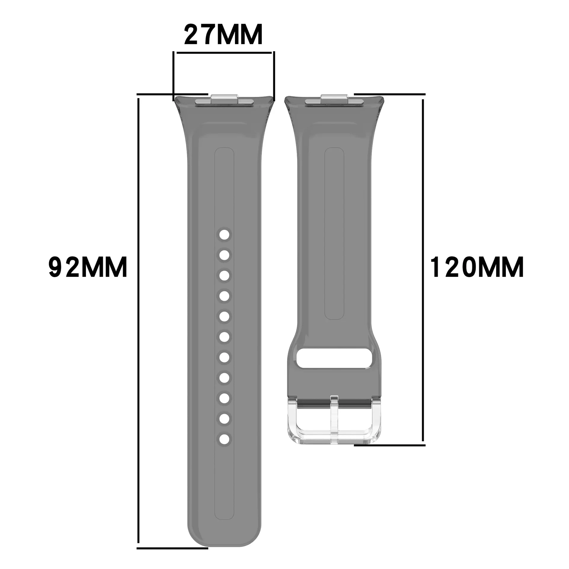Transparent watch strap for Redmi watch 4 5 for Xiaomi Band 9/8 Pro Variable colorSports Continuous surface strap for Mi Band
