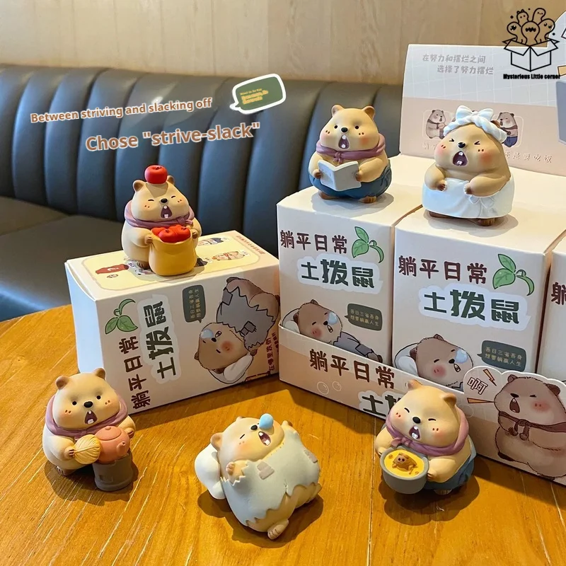 

Cute Marmot Blind Box Cute Cartoon Figurine Desktop Ornament Car Interior Decoration Creative Birthday Gift For Adult Collection