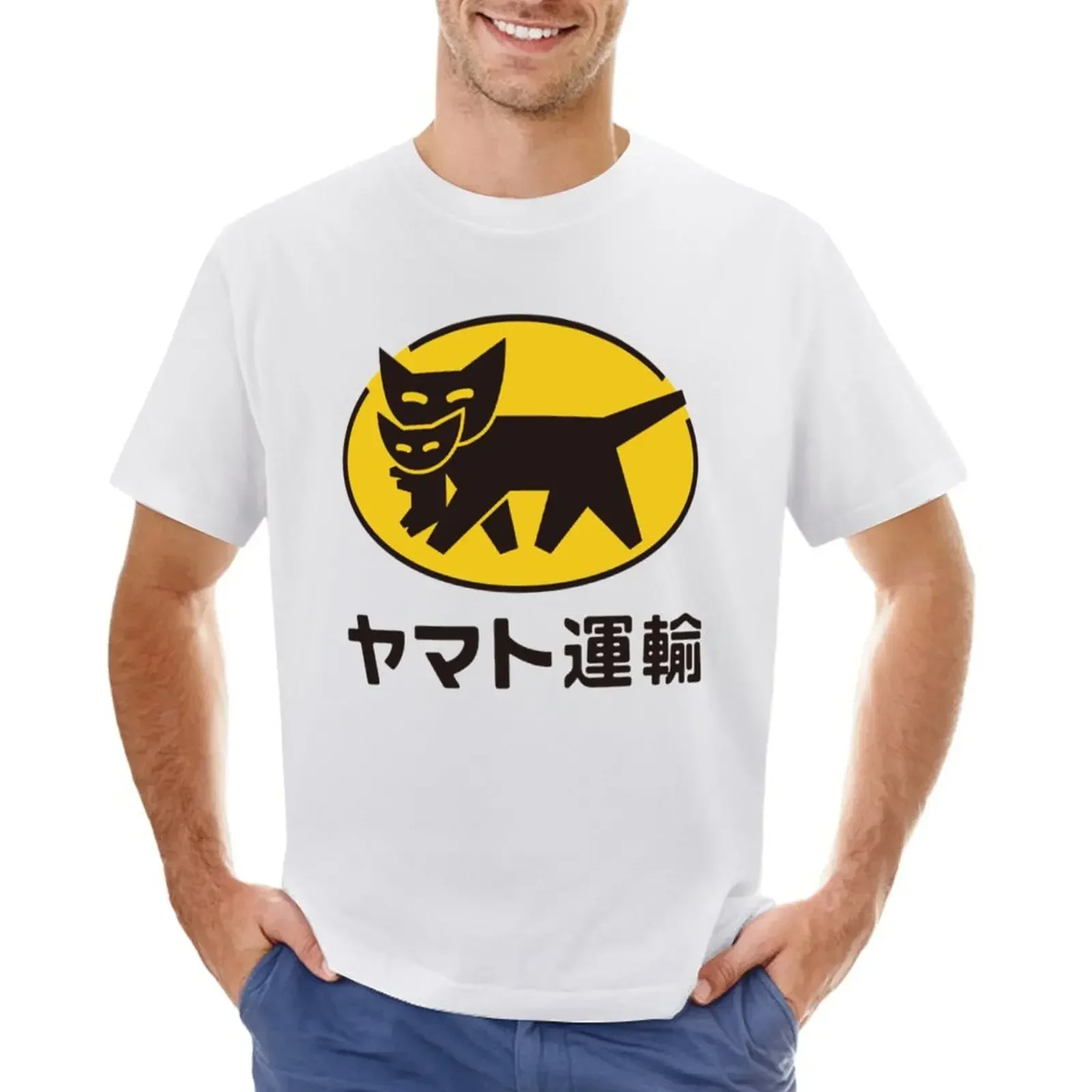 

New fashion heavyweight vintage Summer Round Yamato Transportation T-shirt sweat summer top Blouse slim fit t shirts for men