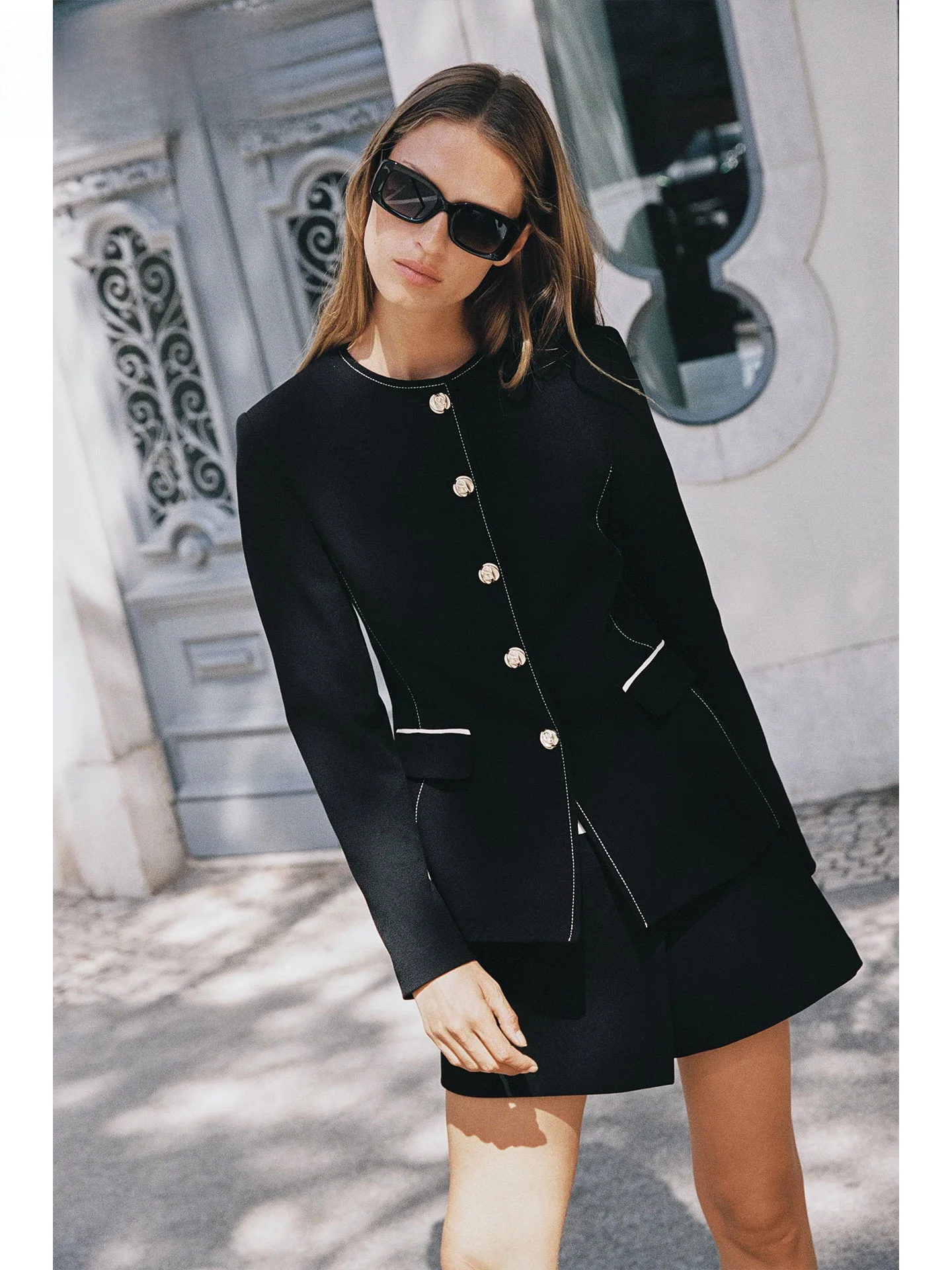 ZAPRHA Faion Slimming Waistcoat Jaet for Women Casual Sle Stand Fit Long Sve round Ne Single Button Closure