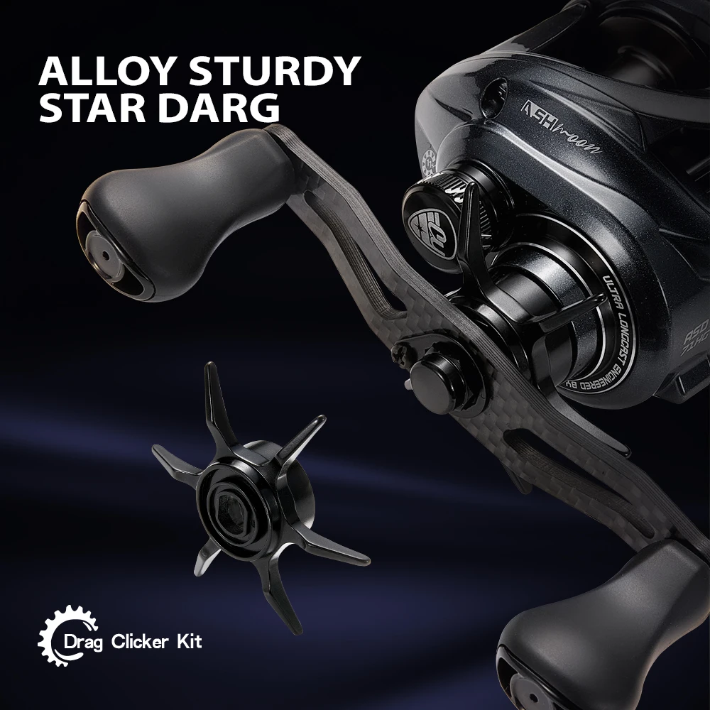 SOLOKING ASHMOON Alloy Baitcasting Reel Ultralight BFS Reel 6.3/7.1/8.1 Gear Ratio 6KG Drag Power Fishing Reel