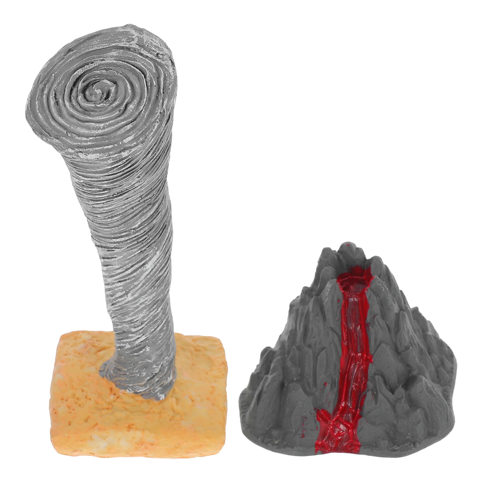 

2Pcs Education Sand Table Simulation Natural Disaster Set Realistic Volcano Eruption and Tornado for Science Learning and Kids