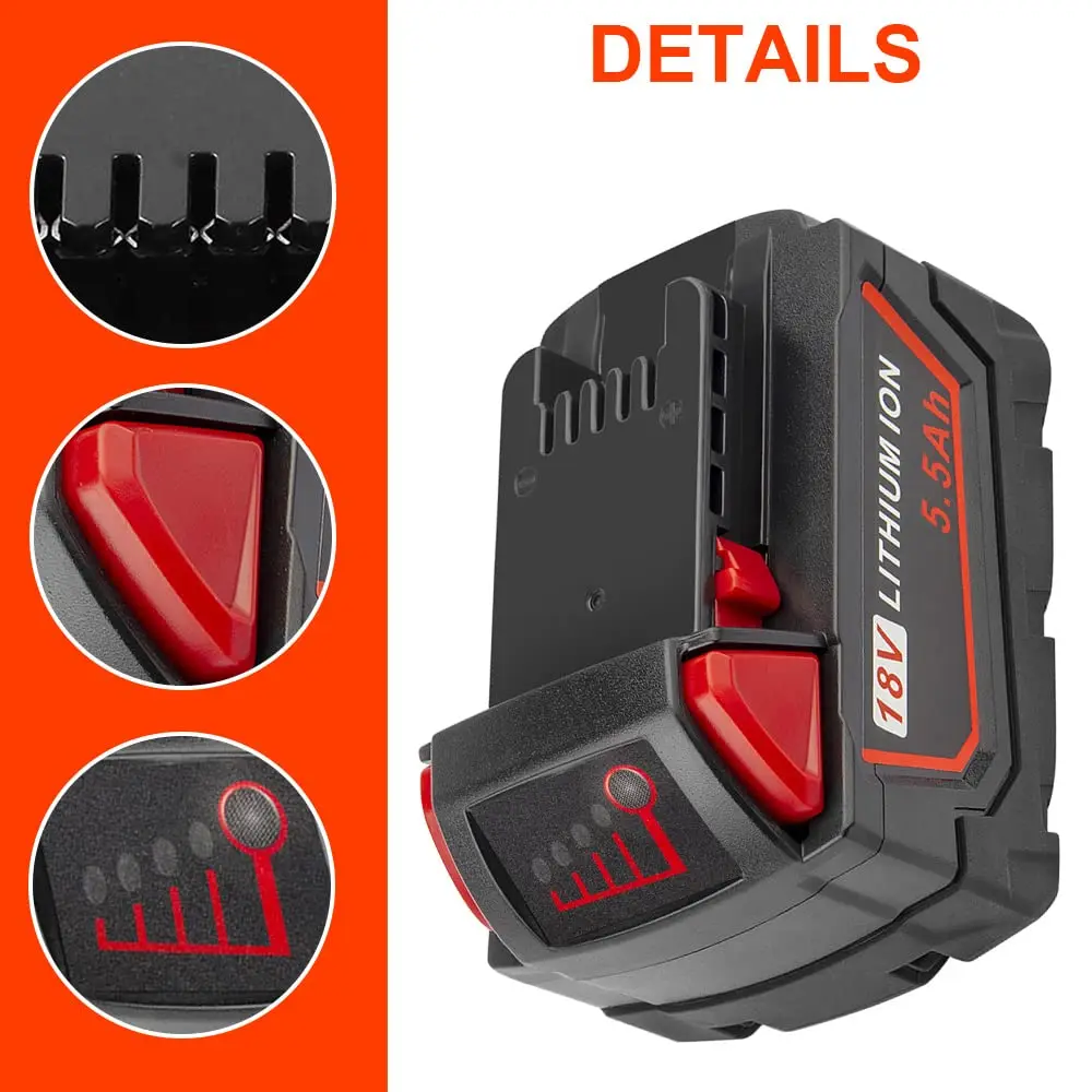 

12V Battery 3Ah 6Ah 9Ah Rechargeable Battery for Milwaukee M12 XC Cordless Tools 48-11-2402 48-11-2411 48-11-2401 MIL-12A-LI