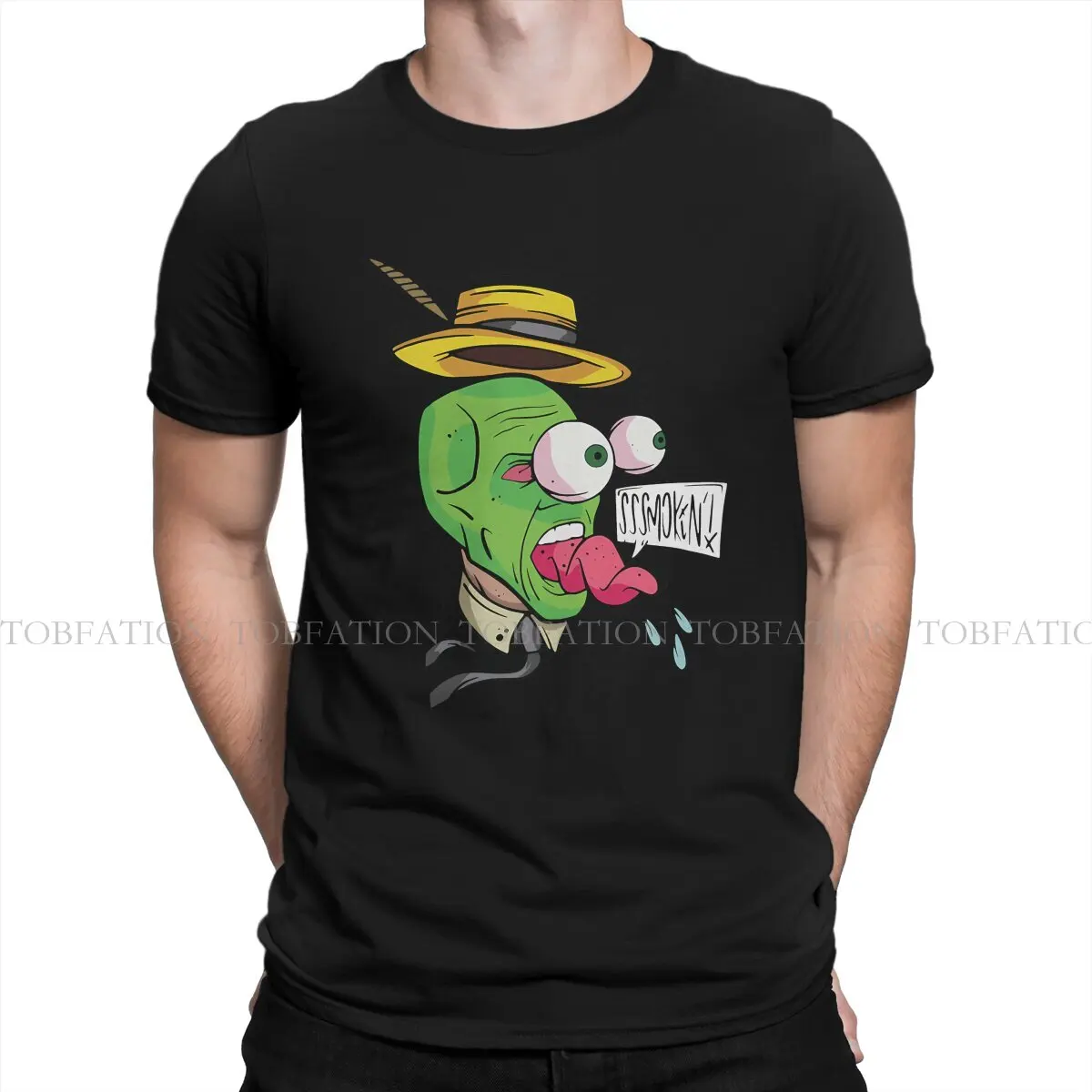 The Mask Movie Creative TShirt for Men SSSMOKIN Round Neck Pure Cotton T Shirt Personalize Birthday Gifts Tops 6XL