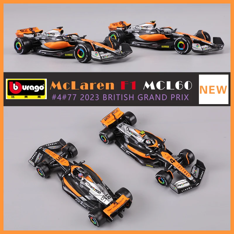 Bburago 1:43 2023  MCL60 British Grand Prix F1 Racing Car Model NO.34/NO.81 Alloy Model Car