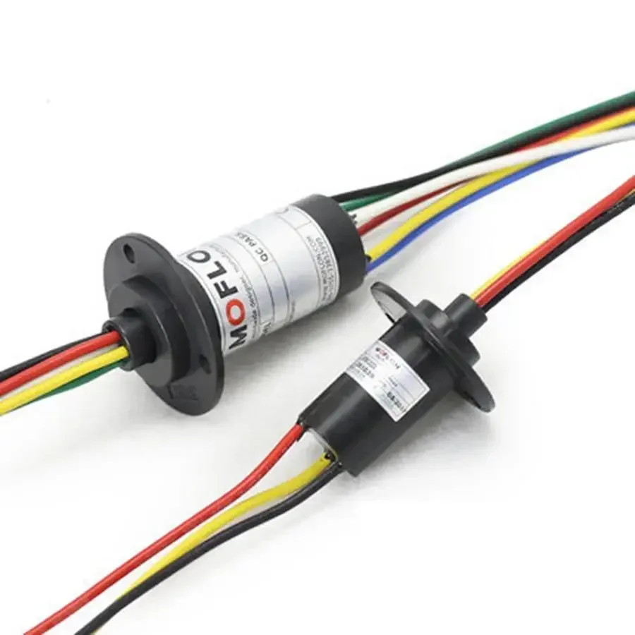 2/3/4/5/6/12 Wires 2/5/10/20/30A Circuits 250Rpm Capsule Slip Ring 600V For Monitor Robotic IP51 Lead Length:300mm