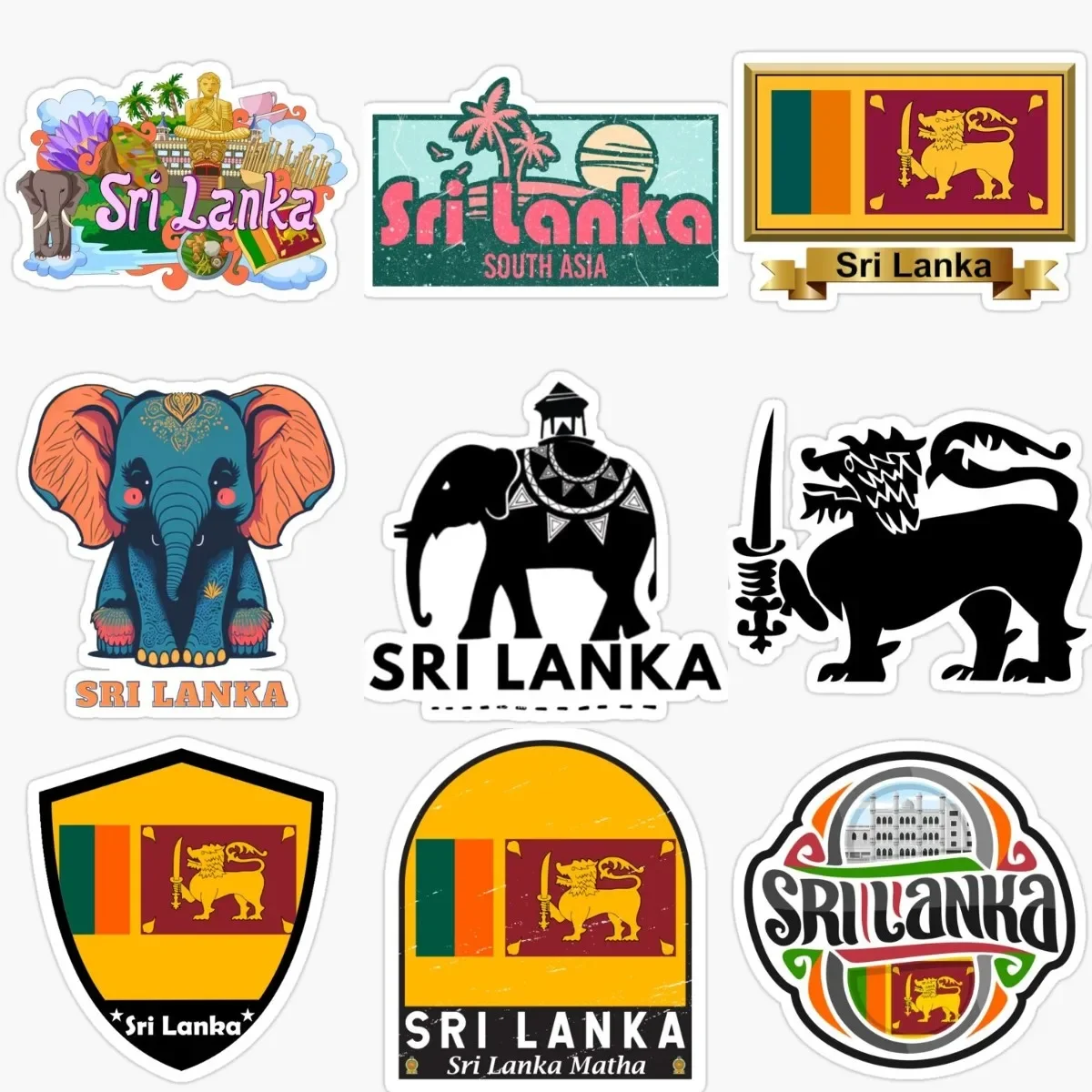 

Sri Lanka Flag Emblem Lion Creative PVC Waterproof Stickers Accessories for Decorate Car Wall Room Van Helmet Camper Bumper