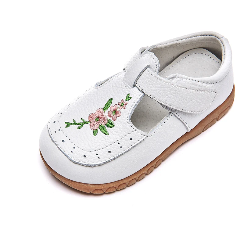 Toddler Girls Dress Shoes Little Kids T-strap flower decor Flats