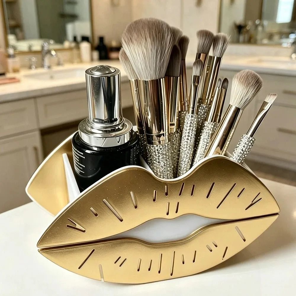 

Funny Mouth Shape Lips Storage Box Acrylic Pencil Cosmetic Storage Box Creative Organizer Bathroom Storage Case Gift