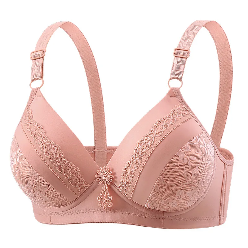 Sujetador fino ajustable de talla grande, cómodo, sin anillo de acero, para mujeres de mediana edad, ropa interior de verano de 40-50 años
