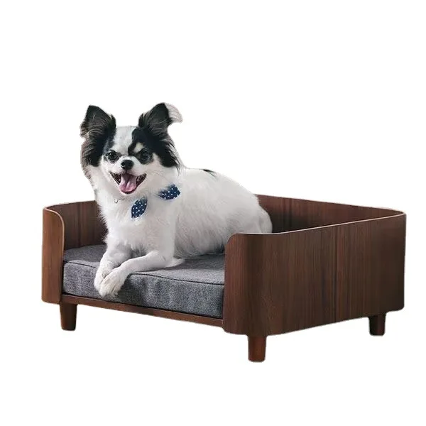 

Elegant Wooden Kennel Dog Bed For Golden Retriever Medium Small Eco-friendly Removable Washable Pet Nest Solid Pattern All