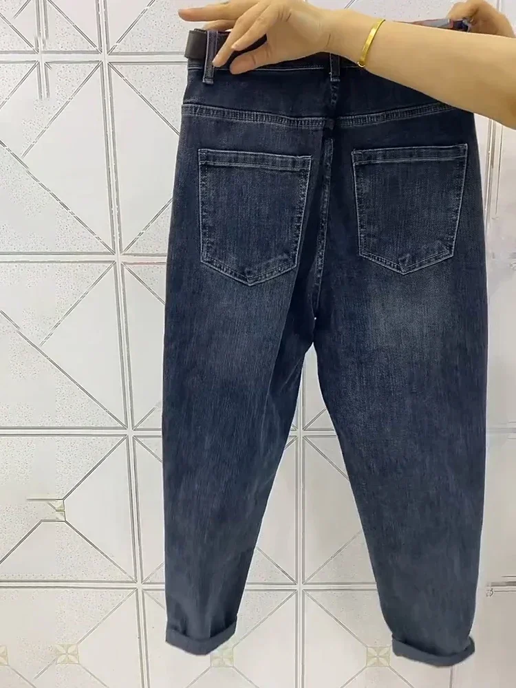 Y2k große Frauen schlanke neun Punkt Papa Jeans Herbst Fett mm lose Birnen form Harlan Hose für Frauen