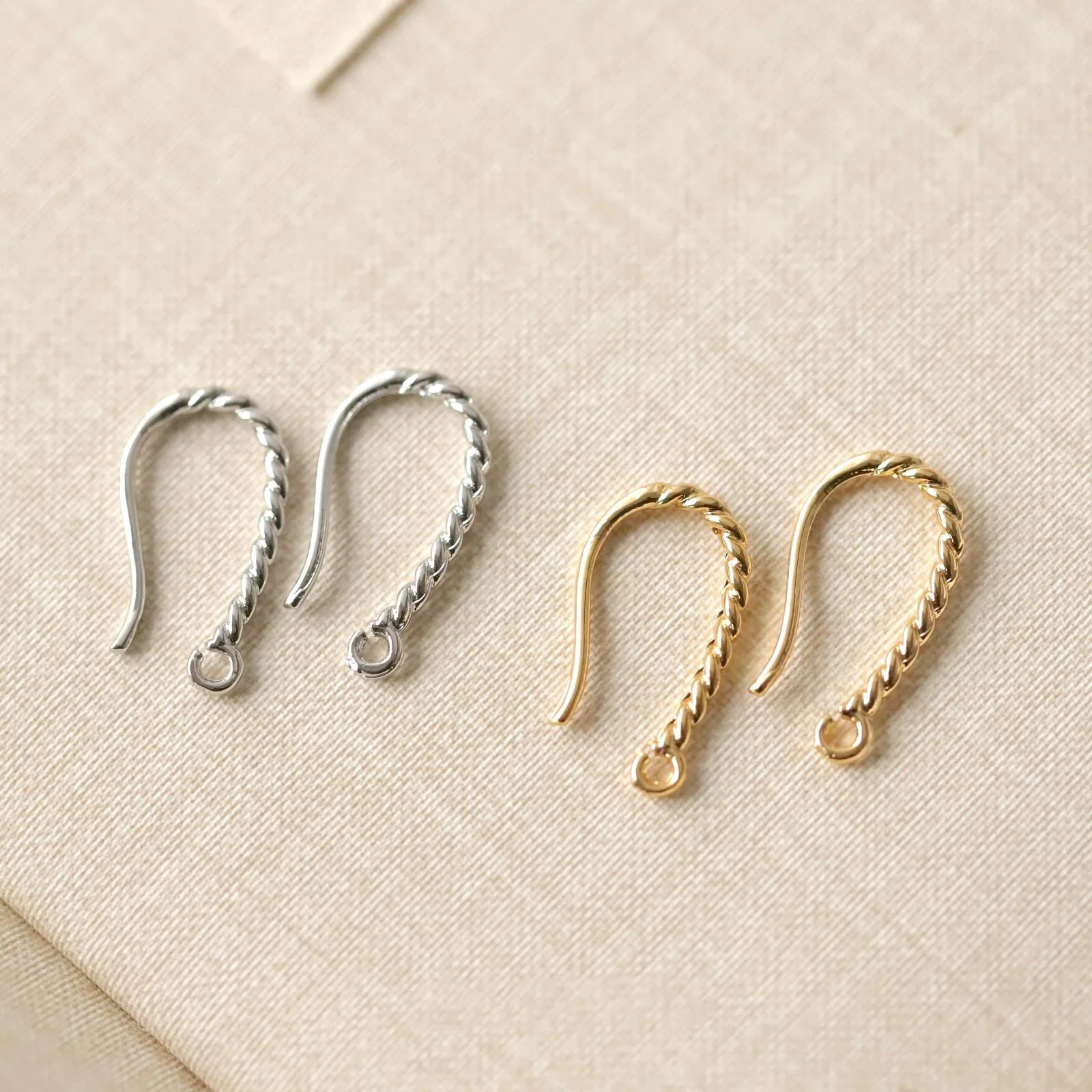 

6Pair Color Retention Gold Plated Simple Twist Brass Ear Hook Basic Jewelry Making Supplies DIY Handmade Accessories