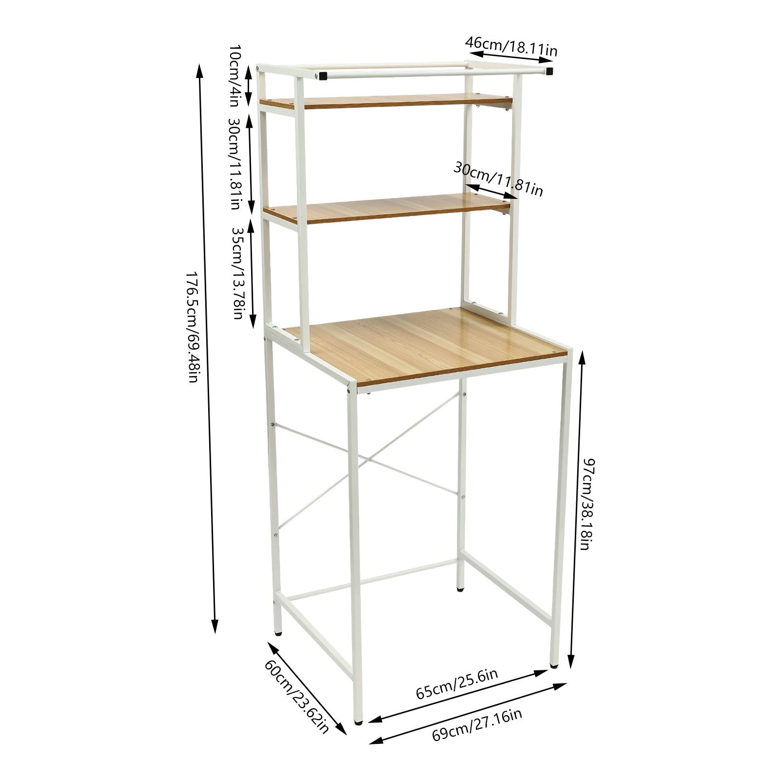 

Washer and Dryer Storage Shelf, Bathroom Space Saving Organizer Rack, Space Saver Standing Rack Ample Storage For Balconies