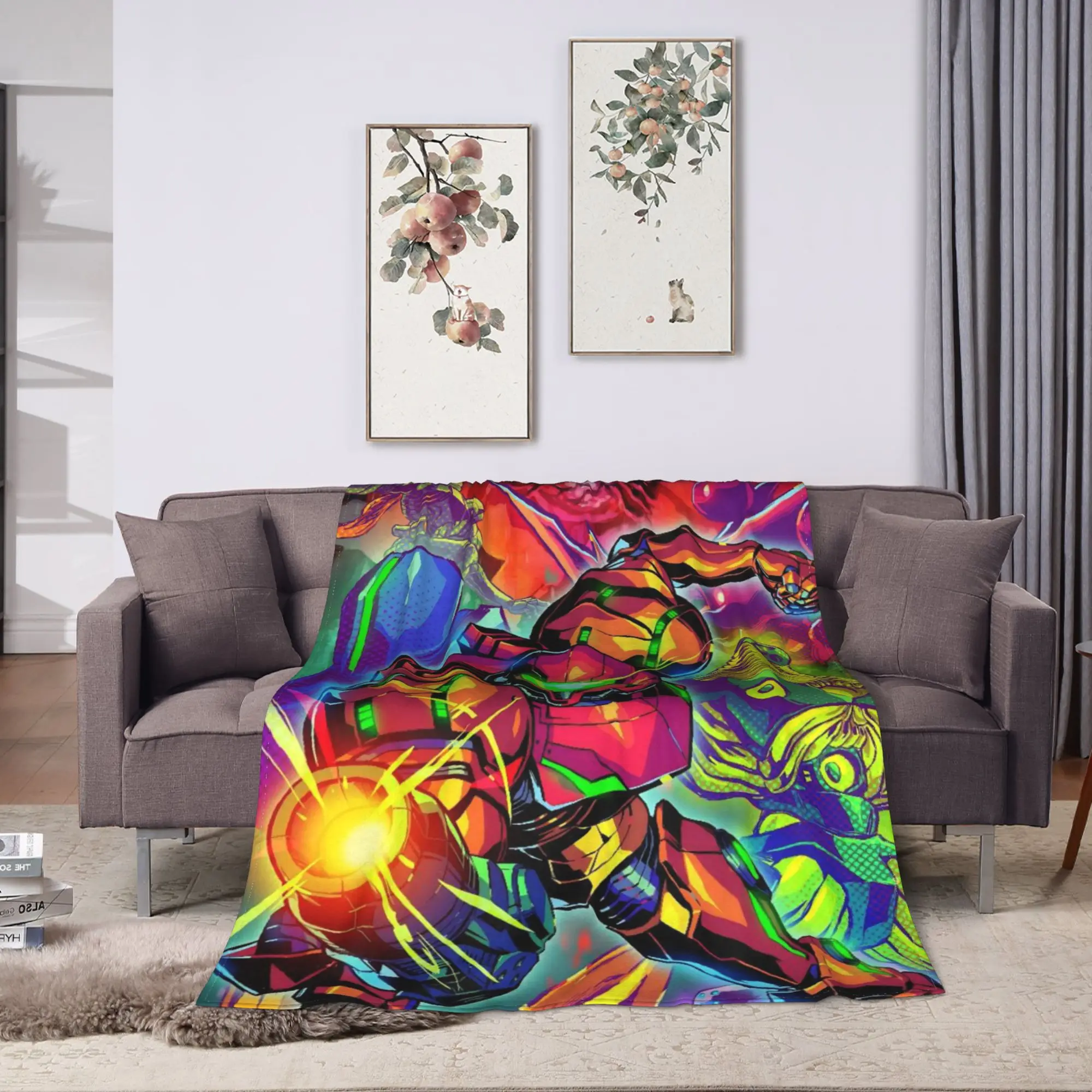 Metroids Hero Game  Blanket Quality Soft Warm  Throw Blanket Winter Travel Outdoor Comfortable Bedspread