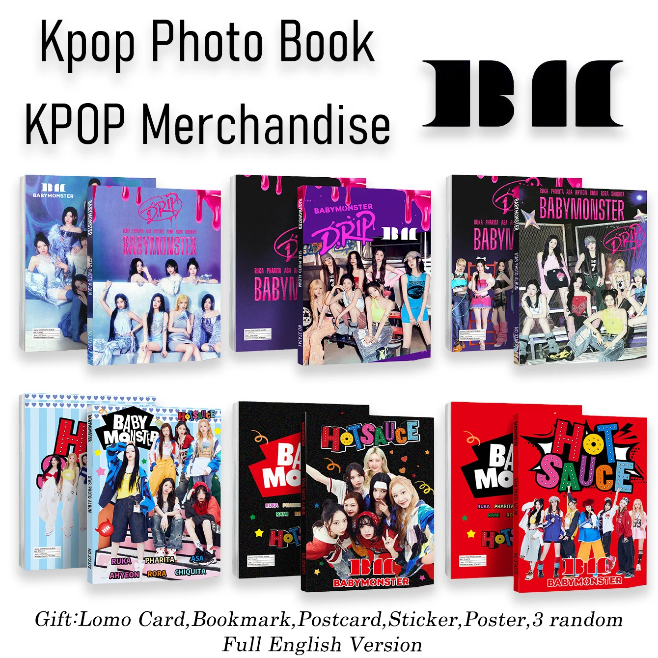 

Babymonster, Monstiez, Kpop Photo Cards, High-Definition Photo Cards, Collectibles, Fan Merchandise Albums, Concert Goods, Small Gifts, Holiday Gifts, Decorations